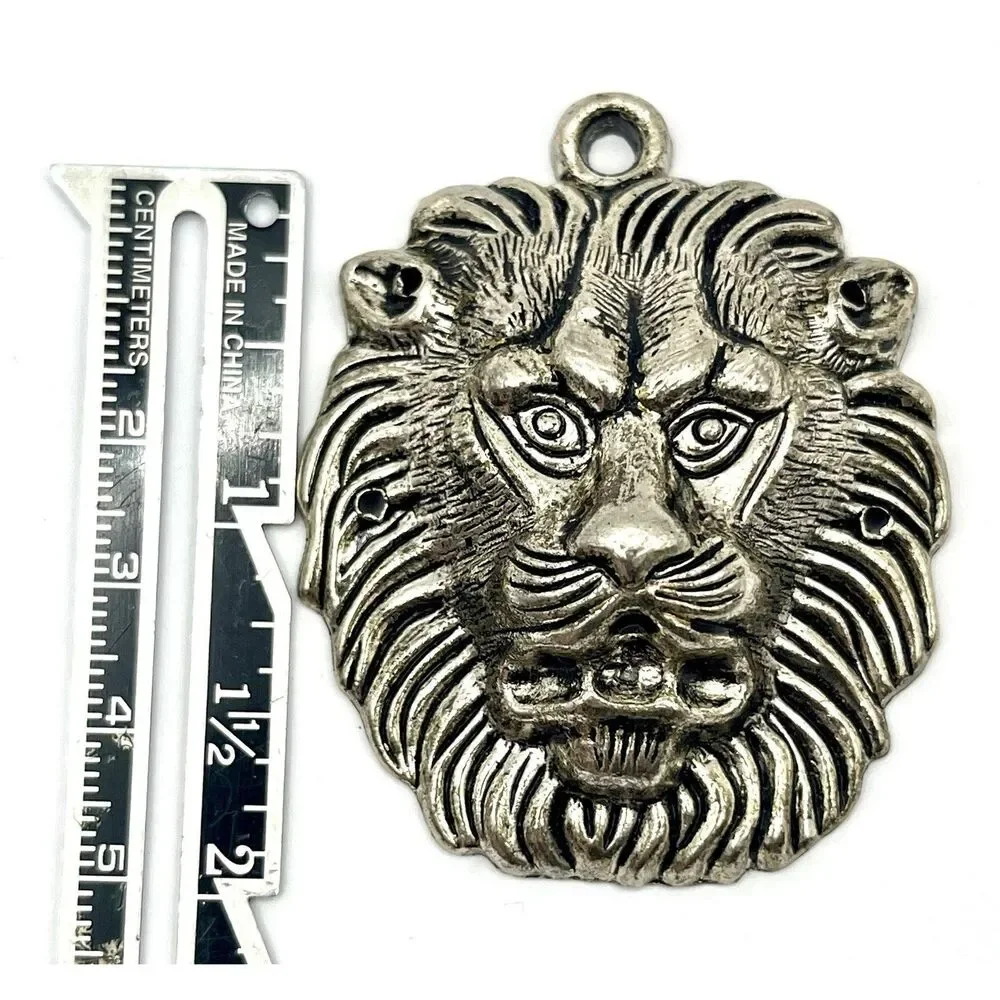 Pendant Charm Silver Tone Tibetan Lion Jewelry Making Bead Fashion Jewelry